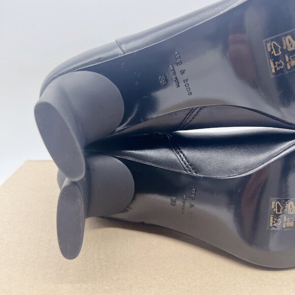 Rag & Bone Ellis Womens Ankle Boots Black Leather Side Zip Heel EU 39.5/ US 9.5 - Picture 10 of 11
